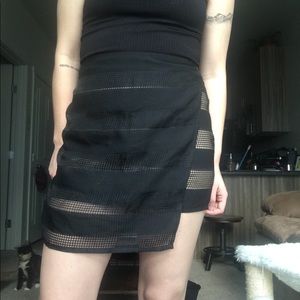 Asymmetrical mini skirt